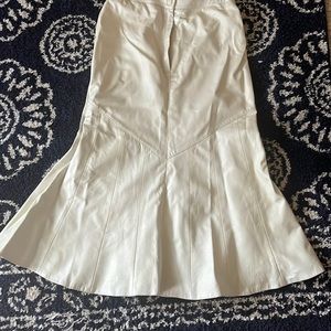 Cream vintage 100 percent leather skirt size 10